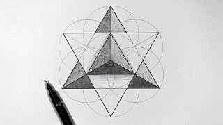 Drawing a Star Tetrahedron  Real Time Sacred Geometry Tutorial [upl. by Yelsel519]