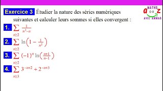 Exercice corrigé Nature et somme dune série numérique [upl. by Valeria]