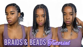 How To Knotless Braids amp Beads Tutorial  Very Detailed  PreParting Prep [upl. by Tollmann]