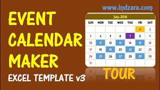 Event Calendar Maker  Excel Template  v3  Tour [upl. by Erwin]