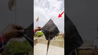 HOW TO MAKE KITE WITH POLYTHENE😍 shorts pkcrazyexperiments [upl. by Krein821]