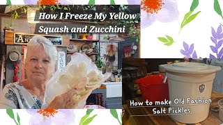 How I Freeze my Yellow Squash and Zucchini Old Fashion Salt Pickles [upl. by Amilas]