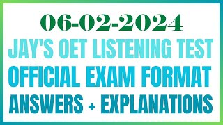 OET LISTENING TEST 06022024 oet oetexam oetnursing oetlisteningtest [upl. by Yelssew698]