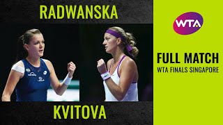 Agnieszka Radwanska vs Petra Kvitova  Full Match  2015 WTA Finals Singapore Final [upl. by Auehsoj]