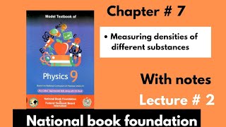 Unit 7 Measuring Densities of diff Substances Class 9 New book Lecture 2 [upl. by Emoraj151]