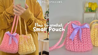 How To Crochet Small Pouch  Crochet Handmade Gift🎄 [upl. by Kowtko]