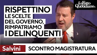 Salvini contro la magistratura quotChe Italia vogliamo Italiani ospiti in casa propriaquot [upl. by Akiemaj]