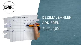 Dezimalzahlen addieren inkl Arbeitsblatt [upl. by Lamahj]