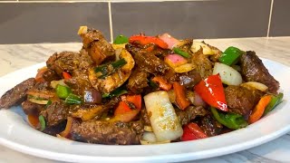 CHINESE PEPPER STEAK RECIPE [upl. by Terrab]