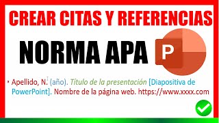 Como CITAR UNA REFERENCIA con NORMAS APA en POWER POINT ➕ EJEMPLOS Y PLANTILLA ▷ PASO A PASO ✅ [upl. by Kassie]