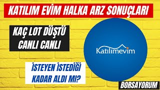 KATILIM EVİM HALKA ARZ SONUÇLARI CANLI ÇEKTİK [upl. by Eimma]