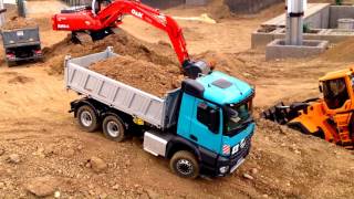 Mercedes Arocs 6x6 3way tipper and OampK RH66 excavator ScaleART Premacon [upl. by King]