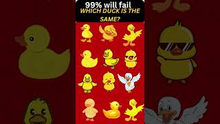 99 will fail Find the same duck puzzle emojiquiz funtrivia quiz trending braintest [upl. by Ynehteb]