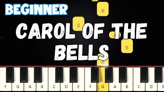 Carol Of The Bells  Christmas  Beginner Piano Tutorial  Easy Piano [upl. by Esenwahs639]