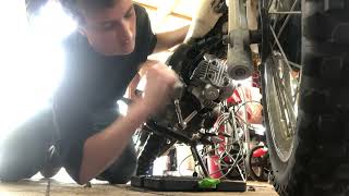 Honda XR70 Build Installing New Top End [upl. by Lemrahc]