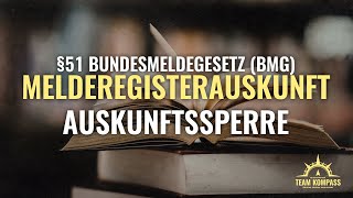 Melderegisterauskunft amp Auskunftssperre  SCHÜTZE deine Privatsphäre [upl. by Siravrat]