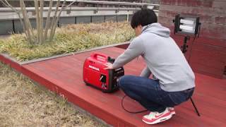 Honda Generator EU22i EU2200i  Start the generator amp connect an appliance [upl. by Oicapot]