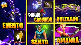 EVENTO COELHÃO PUNHO CROMADO SKIN TOURO PRÊMIOS DA PASCOA FF NOVIDADES FREE FIRE CALENDARIO FF [upl. by Drida]