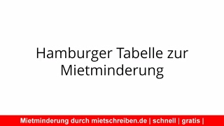 Hamburger Tabelle zur Mietminderung  Achtung [upl. by Tristam]