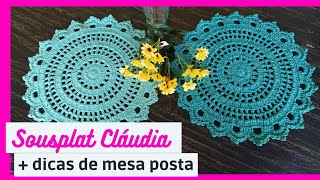 Sousplat Cláudia  dicas mesa posta 🥰 mesaposta crochet lugaramericano sirleneartesanatos [upl. by Rexferd866]