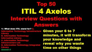 Top 50 ITIL 4 Foundation Certification  Axelos Interview QampA itil4foundation itil4 itilectures [upl. by Nylekcaj916]