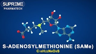 SAdenosylmethionine SAMe  C15H23N6O5S  3D molecule [upl. by Crispen]