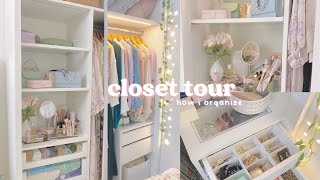 closet tour 👒 how i organize my clothes  accessories etc ft silviax 💍 [upl. by Ferretti254]