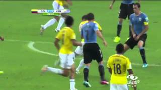 James Rodriguez Colombia Goal vs Uruguay on Colombian Station Caracol [upl. by O'Driscoll]