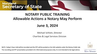 Notary Town Hall Types of Notarizations Allowable Actions a Notary May Perform [upl. by Naud106]