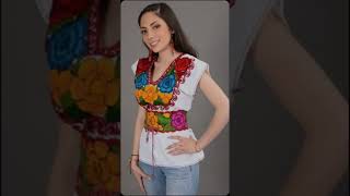 Blusas bordadas mexicanas 🇲🇽💐 moda fashion diadelaindependencia [upl. by Shorter]