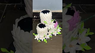 Beautiful Flower Vase Craft using Plastic Spoons short reel viral youtubeshort trending diy [upl. by Eniledam583]