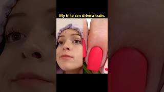 My bike can drive a trainfunny funnyvideo foryou mystorytime vlog storytimevlog storytime [upl. by Betthezel]