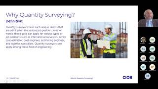 Introduction to Quantity Surveying  Tomorrows Leaders  CIOB [upl. by Ahsiniuq627]