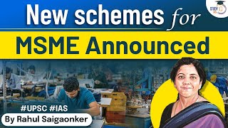 PM modi announces new schemes for MSME  RAMP CBFTE amp PMEGP UPSC [upl. by Airbma]