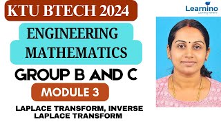 KTU BTECH 2024  GROUP B AND CMATHS  MOD 3  Laplace transform Inverse Laplace transform [upl. by Mya]