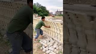 Mold removing process of castinplace square cement fence [upl. by Rafter]