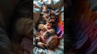 Cute Baby amp Cat 😍 cutebabies cutecat babies aishorts ytshorts viralvideo viralshort trends [upl. by Eentruok523]