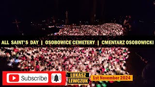 All Saints Day in Wroclaw Poland  Cmentarz nocą  Osobowicki Cemetery in the night 20241101 [upl. by Pickford]