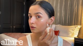 Alia Bhatts 10Minute No Foundation Makeup Routine  Allure [upl. by Aronoh]