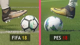 FIFA 18 Vs PES 18 Graphics Comparison [upl. by Kolb]