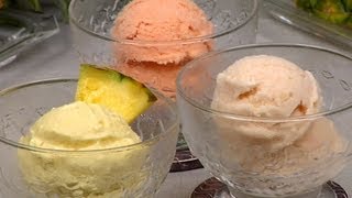 Homemade Pineapple Ice Cream Recipe Fruit Ice Cream in a Food Processor [upl. by Anilac]