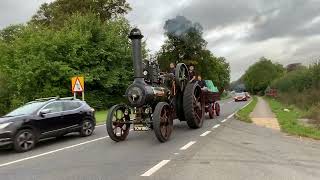 Steam traction engines on road run from Sharnbrook Bedfordshire to Shefford Bedfordshire [upl. by Yleoj]