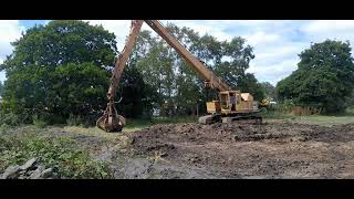 classic Priestman VC20 long reach excavator with grab stacking stone Cromford steam rally 2024 [upl. by Ennavoj]