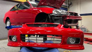 2000 Honda Civic Si EM1  Fresh Milano Red Paint Job  OEM Accessory Installation Episode 1 [upl. by Hyacinthe806]