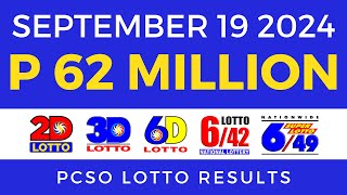 Lotto Result Today 9pm September 19 2024  PCSO Complete [upl. by Pero]