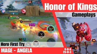 Honor of Kings  Angela First Try  MVP 27 Kills 3 Assist [upl. by Nessie300]