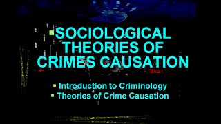 Sociological Theories of Crime Causation  Introduction to Criminology  Theories of Crime Causation [upl. by Ahsinwad]