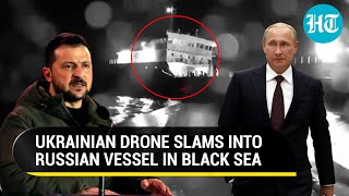 Russias Powerful Oil Vessel Sinks After Ukrainian Drone Strike In Black Sea  Watch What Happened [upl. by Ayt]