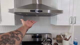 EVERKITCH 30 inch Wall Mount Range Hood 800CFM Convertible to Ducted and Ductless with stainless [upl. by Sanborne]