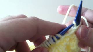 How to make a Knit Stitch  Left Handed  Continental Method [upl. by Malinda]